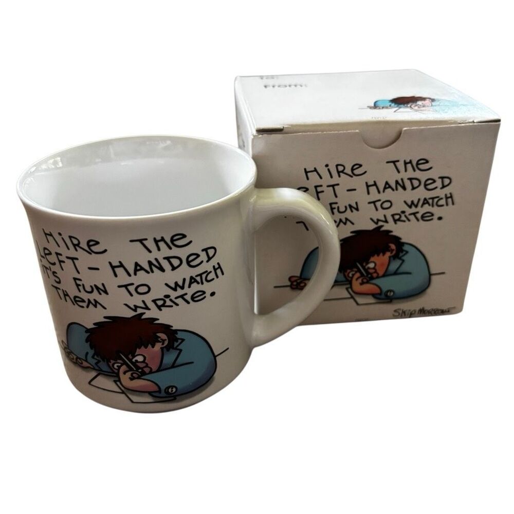 NOS Vintage 1980s Skip Morrow Left Handed Coffee Mug In Original Box RARE Japan